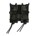 High Speed Gear HSGI DOUBLE PISTOL TACO MOLLE MCB, multicam black front view with cords