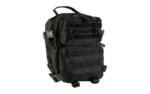 NCSTAR VISM EVERY DAY PACK BLK, black front three-quarter view with handle, pockets and webbing