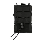 High Speed Gear HSGI RIFLE TACO MOLLE BLK, black front view with elastic cord and MOLLE straps