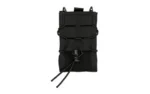 High Speed Gear HSGI RIFLE TACO MOLLE BLK, black front view with elastic cord and MOLLE straps
