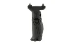 NCSTAR MLOK FOLDING VERTICAL GRP BLK, black grip in front view with textured sides