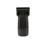 NCSTAR 1913 VERT GRIP MID LENGTH BLK, black vertical grip in front view with textured panels