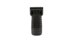NCSTAR 1913 VERT GRIP MID LENGTH BLK, black vertical grip in front view with textured panels