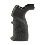NCSTAR AR15 A2 RUBBER BVTL GRP BLK, black pistol grip in angled side view with textured surface