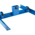 NCSTAR VISM Steel Target Stand blue, angled top view with crossbars, brackets and bolts