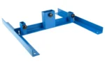 NCSTAR VISM Steel Target Stand blue, angled top view with crossbars, brackets and bolts