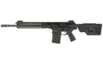 LWRC REPR MKII, black left-side view with magazine, long handguard and adjustable stock