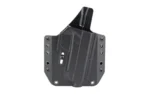 Bravo BCA Glock 48 MOS OWB RH holster, black rear view with molded shell and belt loops