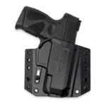 Bravo BCA Taurus G2C OWB RH holster, black front view holding a pistol with side belt loops