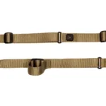 GROVTEC QS 2-PT SABRE SLNG tan web sling laid flat with black adjusters and metal hooks