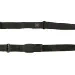 Grovtec QS 2-PT 1.25 Sabre Sling, black laid flat with swivels and adjustment buckles