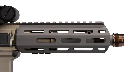 Q Q HONEY BADGER MLOK HNDGUARD KIT gray right-side close-up with top rail and elongated slots