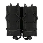 High Speed Gear HSGI GEN 2 DBL PISTOL TACO BLK, black front view with twin pouches and cords