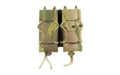 primary-18379 High Speed Gear HSGI GEN 2 DBL PISTOL TACO MC, multicam front view with twin pouches and cords