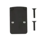 REPTILIA ROF 2.5MM RMR RISER BLK top view of black rectangular riser plate with two screws