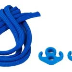 Q Q SLING MOUNT DEVIL blue cord and two blue sling mounts, top view