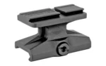 REPTILIA DOT MNT 1/3 CO-WIT ACRO BLK black mount, angled side view with top plate and screw