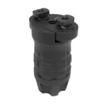 SAMSON M-LOK GRP SHRT GRND BLK, black angled front view with finger grooves and top mount