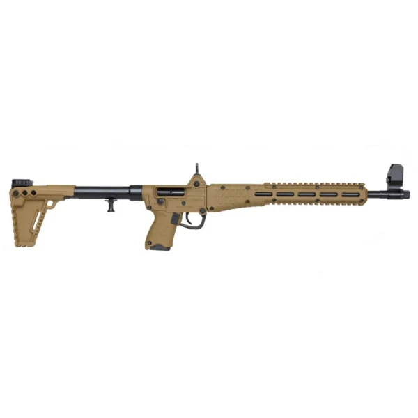 Kel-Tec KelTec Sub2000 Gen 3 Rifle, tan, right-side view with extended stock and magazine