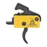RISE SUPER SPORTING TRIG W/AWP DTOM side view with yellow housing and black curved trigger