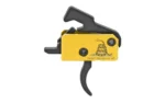 RISE SUPER SPORTING TRIG W/AWP DTOM side view with yellow housing and black curved trigger