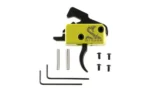 RISE SUPER SPORTING TRIG W/AWP DTOM2 side view with green housing, curved trigger and hardware