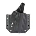 BRAVO BCA HK VP9SK OWB BLK RH black holster, front view with raised sight channel and mounting holes