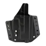 BRAVO BCA FOR GLOCK 26 OWB BLK RH, front view of black molded holster with belt loops