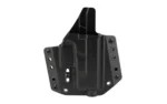 BRAVO BCA FOR GLOCK 26 OWB BLK RH, front view of black molded holster with belt loops