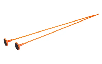 primary-18460 Gun Storage Solutions GSS RIFLE ROD two orange rods with black disc ends, angled view