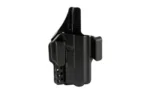 BRAVO TORSION FOR GLK 19 IWB BLK RH black holster, front view with belt clip