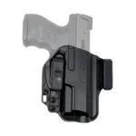 BRAVO TORSION HK VP9SK IWB black right-hand holster, front view with belt clip and pistol outline