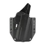 BRAVO BCA SIG P320 FS OWB BLK RH, front view of black molded holster with mounting holes
