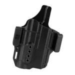 Bravo Torsion LB Glock 19 TLR1 RH black holster, angled front view with belt clips and hardware
