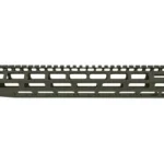 Grey Ghost Precision GGP AR15 olive drab handguard, side view with M-LOK slots and top rail
