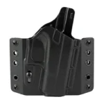 Bravo BCA Glock 42 OWB RH holster, black rear view with molded shell and side belt loops