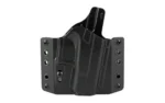 Bravo BCA Glock 42 OWB RH holster, black rear view with molded shell and side belt loops