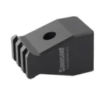 SAMSON AKM 1913 FLDNG STK ADPT BLK, black adapter in angled side view with mounting hole