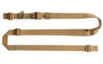 Edgar Sherman Design ESD SLING COYOTE BROWN laid flat with buckles, adjusters and looped strap