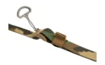 Edgar Sherman Design ESD Sling M81 Woodland, close-up of camo strap, metal hook and keeper