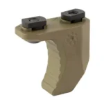 ARISAKA HAND STOP M-LOK FDE tan, angled view with curved grip and two black top screws