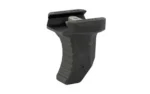 Arisaka Hand Stop Picatinny black, angled side view with curved textured finger stop