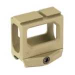 ARISAKA RDM AIMPNT ACRO 2.26 FDE tan mount, angled front view with rectangular opening and screw