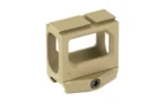 ARISAKA RDM AIMPNT ACRO 2.26 FDE tan mount, angled front view with rectangular opening and screw