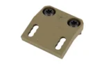 ARISAKA OFST SC MT SPEAR LT FDE M-LOK mount, top view with two black screws and slotted base