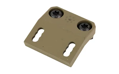 ARISAKA OFST SC MT SPEAR LT FDE M-LOK mount, top view with two black screws and slotted base