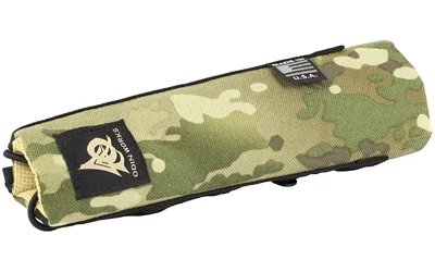 ODIN SPPRSSR Mirage CVR, multicam angled view with logo patch and black edging