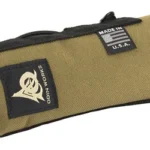 ODIN SPPRSSR Mirage CVR, coyote brown angled view with black straps and logo patch