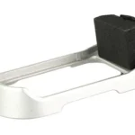 Shield Arms magwell for G43X/48, silver angled top view with black rear insert