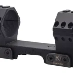 RITON 34MM Picatinny bolt-on mount, black, angled side view with dual rings and mounting bolts